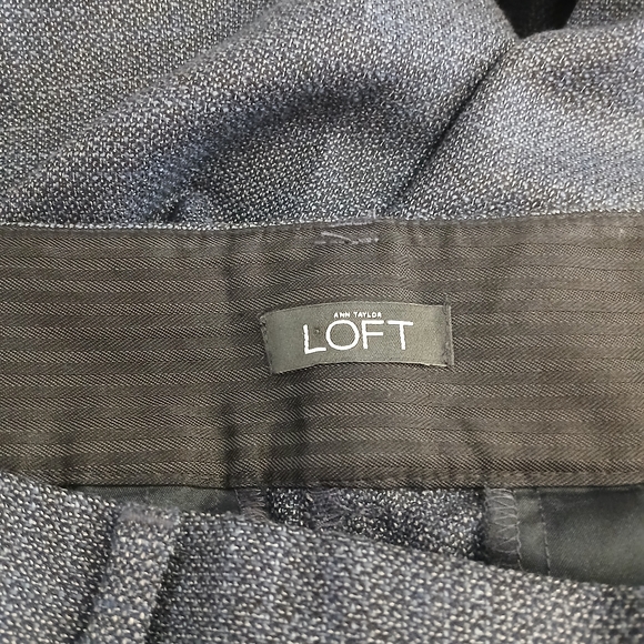 Loft Ann Taylor Womens Julie Trouser Size 4 Color Grey Navy Blue - Picture 9 of 11